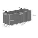 Outsunny Set of 2 Hanging Flower Boxes, 50 cm Long, Rattan Look