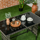 Outsunny 6 Pieces Rattan Garden Furniture Sofa Set, Grey