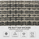 Outsunny 6 Pieces Rattan Garden Furniture Sofa Set, Grey