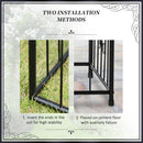 Outsunny Metal Garden Arbor Arch Gate w/ 2 Side Planter Boxes & Vine Frame