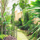 Outsunny Metal Garden Arbor Arch Gate w/ 2 Side Planter Boxes & Vine Frame