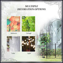 Outsunny Metal Garden Arbor Arch Gate w/ 2 Side Planter Boxes & Vine Frame