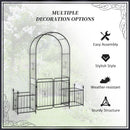 Outsunny Metal Garden Arbor Arch Gate w/ 2 Side Planter Boxes & Vine Frame