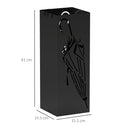 HOMCOM Square Umbrella Holder with Hooks and Water Tray for Entryway Black