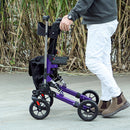 HOMCOM Folding Rollator Walker with Seat, Backrest, Bag, 4 Wheels