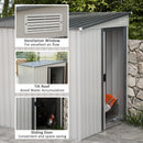 Outsunny 7 x 5FT Garden Shed w/ Foundation Lean to Metal Tool Shed White