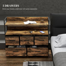 HOMCOM Bedroom Chest of Drawers 5 Drawer Dresser w/ Shelves