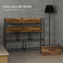HOMCOM Bedroom Chest of Drawers 5 Drawer Dresser w/ Shelves