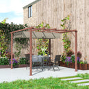 Outsunny 3 x 3(m) Aluminium Garden Pergola with Retractable Roof, Natural