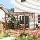 Outsunny 3 x 3(m) Aluminium Garden Pergola with Retractable Roof, Natural