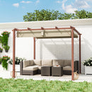 Outsunny 3 x 3(m) Aluminium Garden Pergola with Retractable Roof, Natural