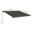 Outsunny 4x3(m) Full Cassette Electric Awning, Aluminium Frame