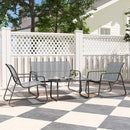 Outsunny 4 Piece Garden Furniture Set Patio Sofa Set w/ Chairs, Glass Top Table