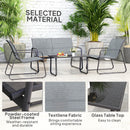Outsunny 4 Piece Garden Furniture Set Patio Sofa Set w/ Chairs, Glass Top Table