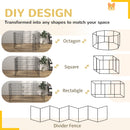 PawHut 8-Panel DIY Dog Pen with Door for Indoor/Outdoor Use, 91cm High