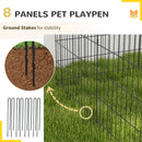 PawHut 8-Panel DIY Dog Pen with Door for Indoor/Outdoor Use, 91cm High