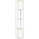 HOMCOM 2-Light Modern Floor Lamp with Shelves for Living Room, Bedroom