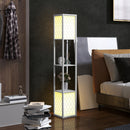 HOMCOM 2-Light Modern Floor Lamp with Shelves for Living Room, Bedroom