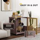 PawHut Dog Crate Kennel Cage, Indoor End Table, Purple