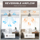 HOMCOM Mounting Reversible Ceiling Fan with Light, Remote