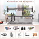 HOMCOM 100cm Over The Sink Dish Drainer Rack, 2 Tier Dish Rack For Kitchen, Black