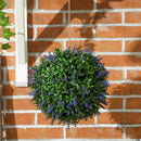 HOMCOM Set of 2 Artificial Plant Topiary Balls, Faux Plants, Purple