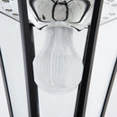Outsunny Garden Lamp Post Light, IP44 Outdoor LED Solar Powered Lantern Lamp with Aluminium Frame for Patio, Pathway and Walkway, Black