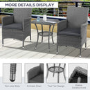 Outsunny  Rattan Bistro set 3pc - Grey