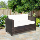 Outsunny Rattan Sofa 2 Seater - Brown