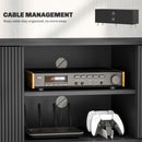 HOMCOM Modern TV Stand Cabinet with Storage for Living Room, Black
