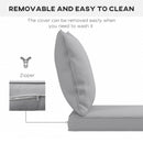Outsunny Garden Chair Cushion Set with 1 Seat and 1 Back Pad, Light Grey