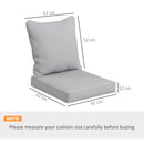 Outsunny Garden Chair Cushion Set with 1 Seat and 1 Back Pad, Light Grey