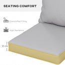 Outsunny Garden Chair Cushion Set with 1 Seat and 1 Back Pad, Light Grey