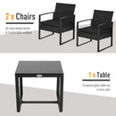 Outsunny Rattan Bistro Set - Black