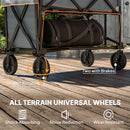 Outsunny Double Decker Folding Trolley Cart On Wheels, 200KG Capacity