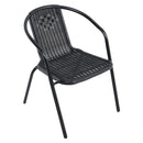 Livingandhome PE Rattan Stacking Garden Chairs Set Of 6