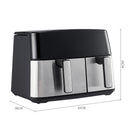 Livingandhome 6.5L+3.5L Touch Screen Dual Basket Air Fryer