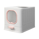 Enclosed Folding Cat Litter Box Toilet With Scoop