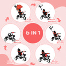 HOMCOM 6 In 1 Trike For Toddler 1-5 Years With Parent Handle