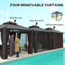 Outsunny 3x3(m) Hardtop Gazebo with Polycarbonate Roof & Sides, Grey