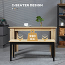 HOMCOM Wood Dining Bench Wooden Bench for 2 People, Black