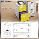 3 Drawer Modern Steel Filing Cabinet w/ 4 Wheels Lock Pencil Box Office Yellow