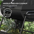 Outsunny Barrel Charcoal Barbecue BBQ Grill Trolley W/ Ash Catcher Thermometer
