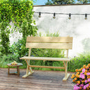 Outsunny 2 Seater Wooden Garden Bench Outdoor Loveseat with Back, Natural