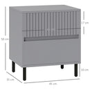 HOMCOM Bedside Table with 2 Drawers and Steel Legs for Bedroom