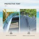Outsunny Pop Up Beach Tent for 2-3 Person with Carry Bag, UPF15+, Light Blue