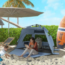 Outsunny Pop Up Beach Tent for 2-3 Person with Carry Bag, UPF15+, Light Blue
