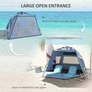 Outsunny Pop Up Beach Tent for 2-3 Person with Carry Bag, UPF15+, Light Blue