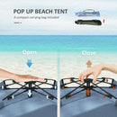 Outsunny Pop Up Beach Tent for 2-3 Person with Carry Bag, UPF15+, Light Blue