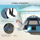 Outsunny Pop Up Beach Tent for 2-3 Person with Carry Bag, UPF15+, Light Blue